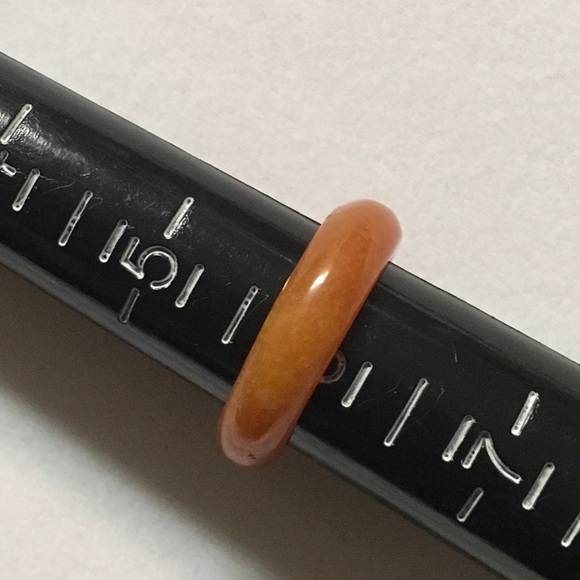 Natural Orange Agate Gemstone Ring - Size 6 - Picture 4 of 4